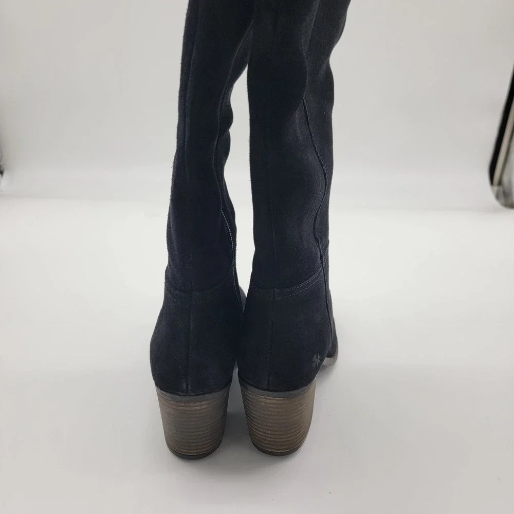LUCKY BRAND Women's Knee High Boots BONNAY Black Suede Size 6 Brand New $200+!